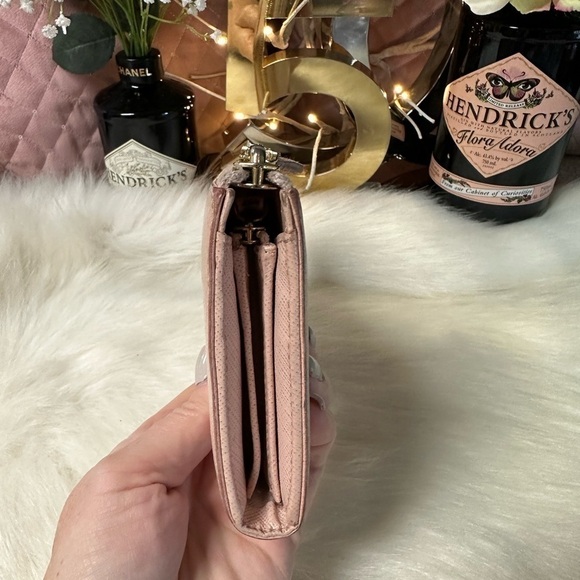 AUTHENTIC SALVATORE FERRAGAMO VARA BOW PINK LEATHER ZIP AROUND LONG WALLET - Picture 7 of 9